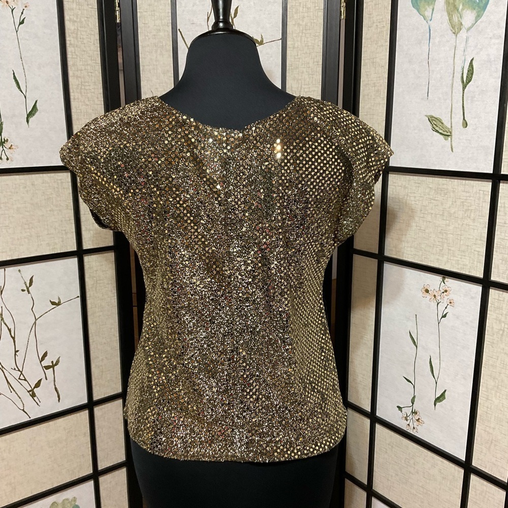 JOANNA Gold Sequin Top - Picture 3 of 5